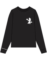 The Womens Heavyweight Long Sleeve - Washed Black - Cake Factory - Right Cuff & Left Chest - White