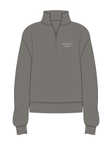The Womens 1/4 Zip - Washed Gray - Ritual Body - Left Chest Stacked - Printed - Off White