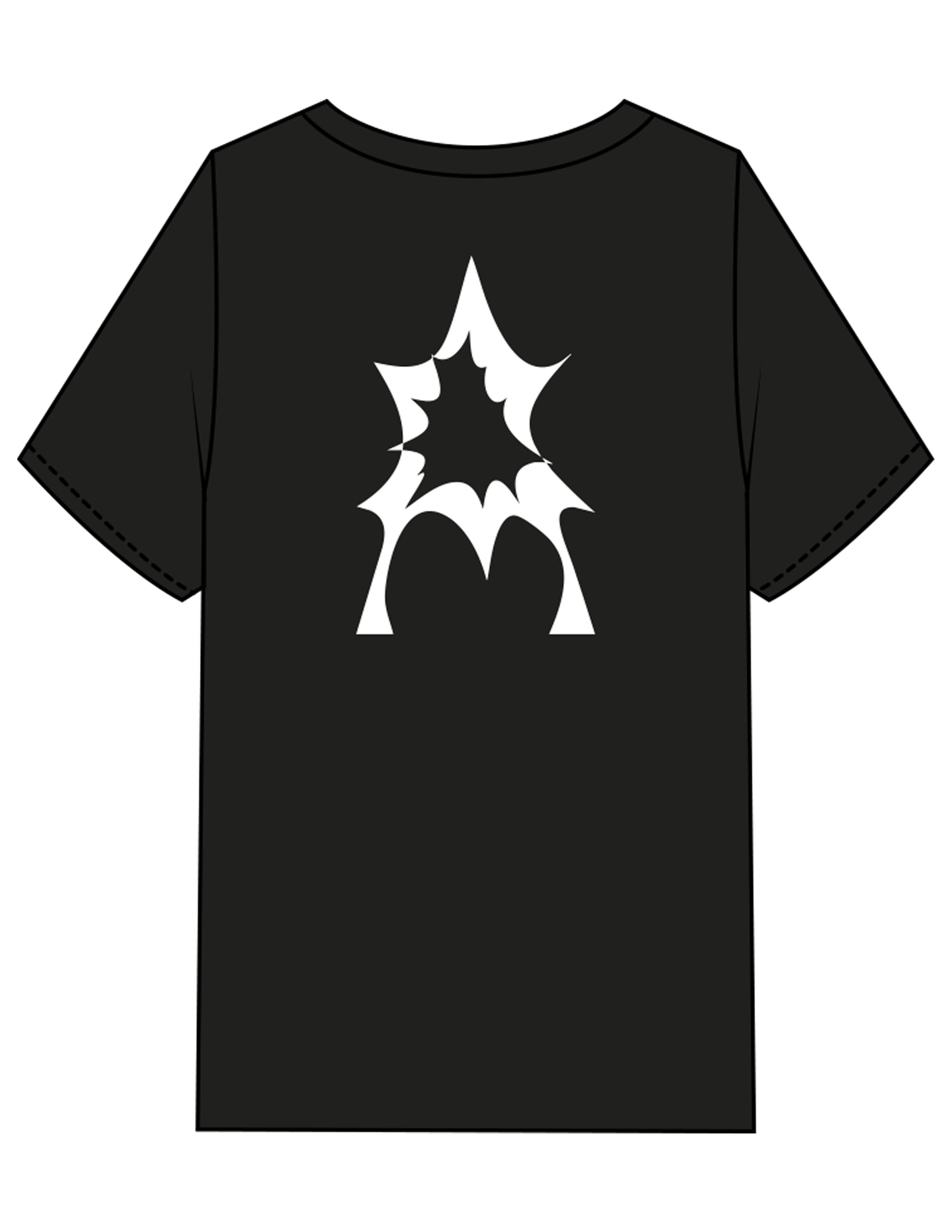 The Womens Heavyweight Tee - Black - Activate House - Center Chest & Center Back - Printed - White