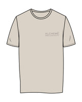 The Womens Tee - Bone - ALCHEME - Left Chest & Back Stacked - Tone on Tone