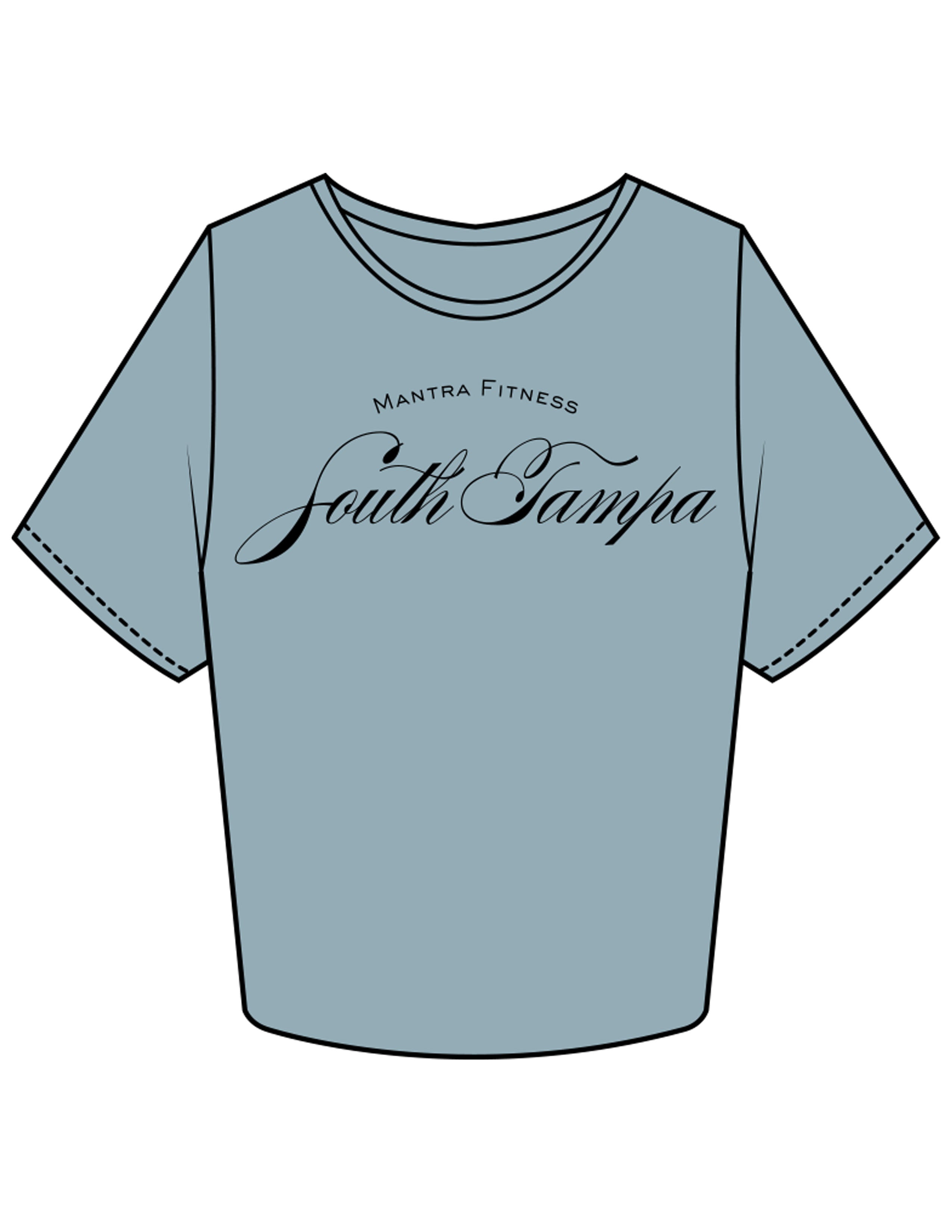The Crop Tee - Mineral - Mantra - Chest Stacked "SOUTH TAMPA" - Printed - Black