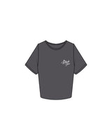 The Crop Tee - Charcoal - The Whole You Wellness - Left Chest & Back Image - Printed - White