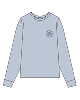 The Womens Oversized Long Sleeve - Powder - MD Hyperbaric - Left Chest Round & Back Diamond - Printed - Navy