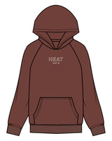 The Mens Hoodie - Chestnut - Heat Bootcamp - Center Chest & Upper Back - Printed - White