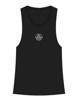 The Womens Racerback Tank - Black - Sultivate - Center Chest - Printed - White
