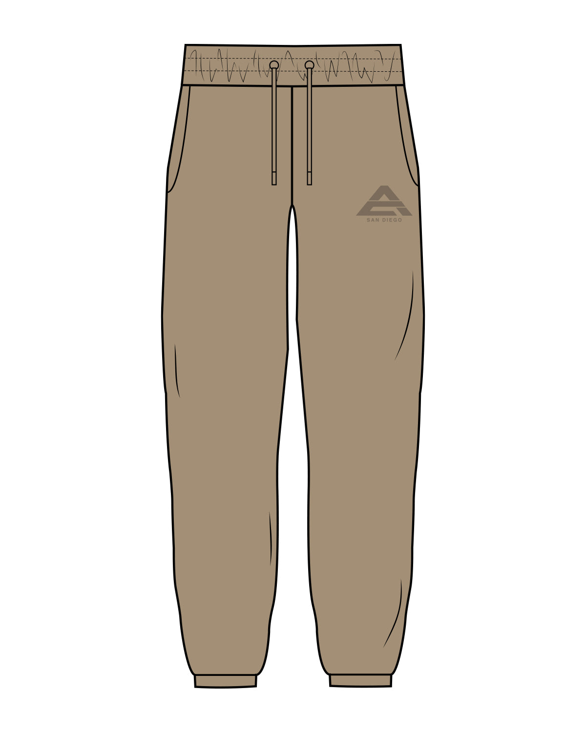The Classic Sweatpants - Sand - Athletic Culture - Left Leg Below Pocket - Tone on Tone