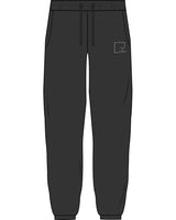 The Womens Classic Sweatpants - Washed Black - Slo x Form - Left Leg Squared - Embroidered - Bone