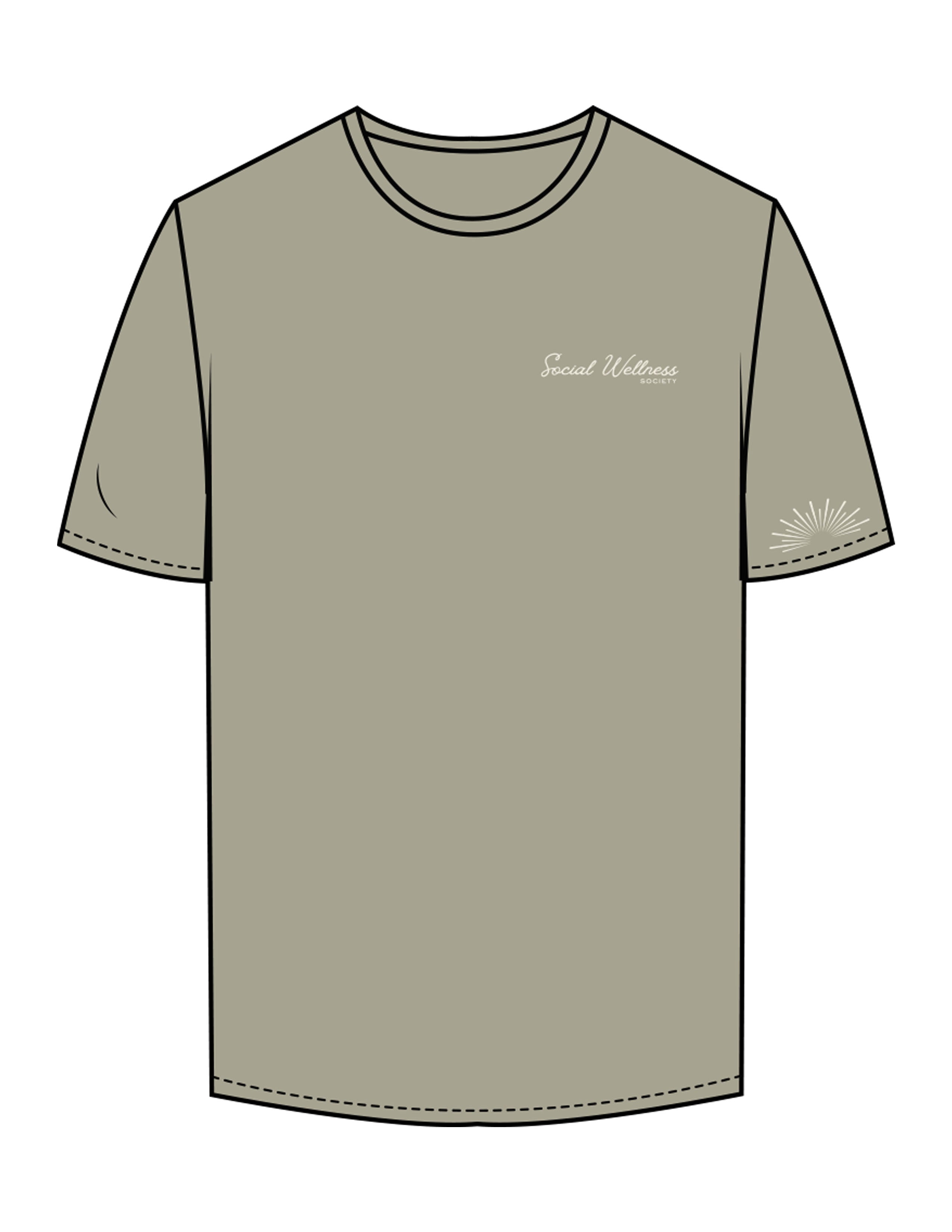 The Mens Tee - Eucalyptus - SWS - Left Chest & Left Sleeve - Printed - Off White