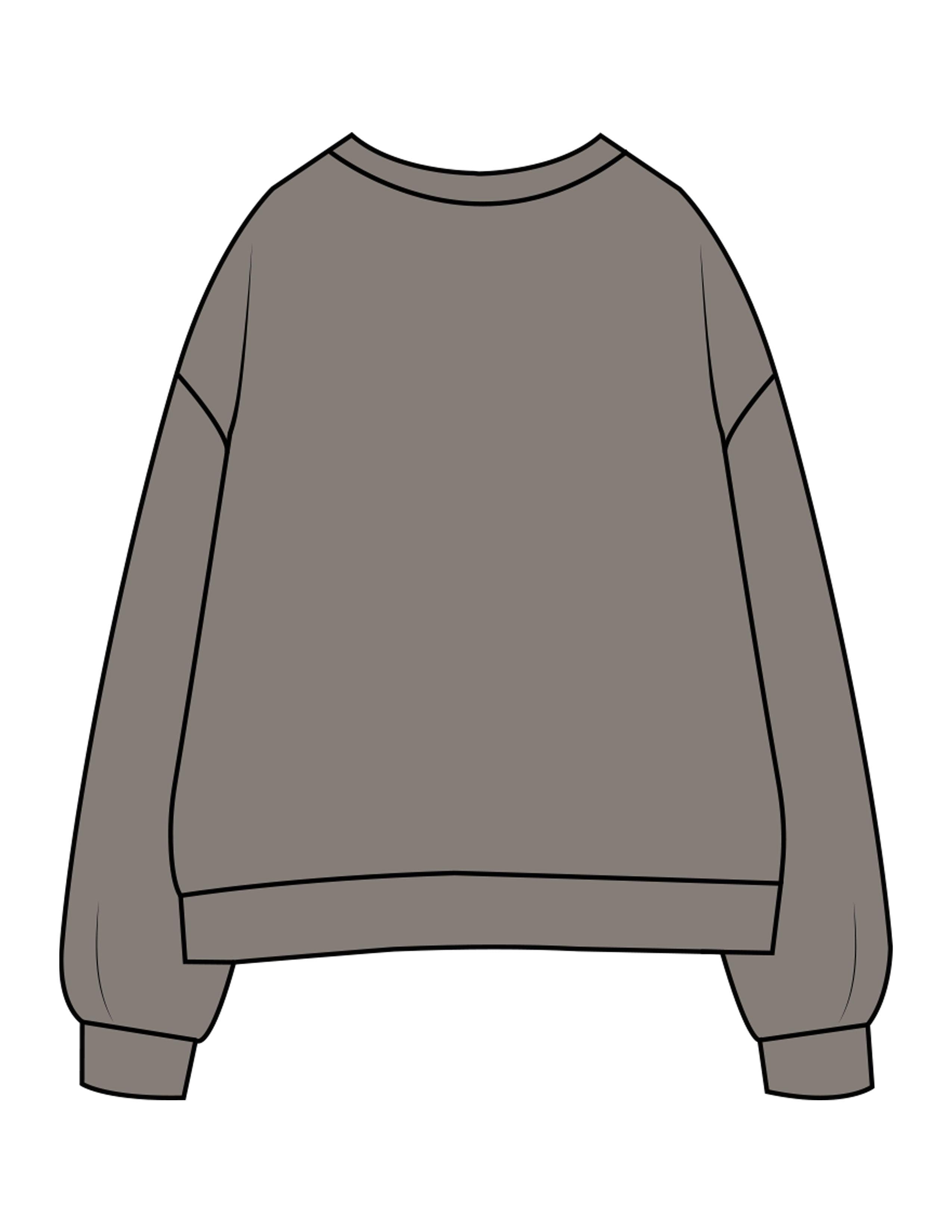 The Womens Crewneck - Washed Gray - Mantra - Center Chest Arc - Printed - Full Color