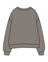 The Womens Crewneck - Washed Gray - Mantra - Center Chest Arc - Printed - Full Color