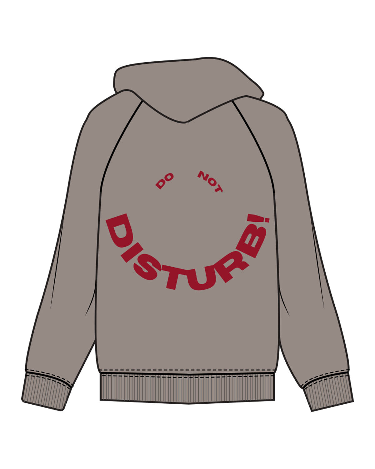 The Mens Hoodie - Washed Gray - Renew - Left Ches Stacked & Back Center Half Round - Red