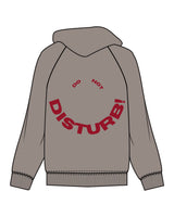 The Mens Hoodie - Washed Gray - Renew - Left Ches Stacked & Back Center Half Round - Red