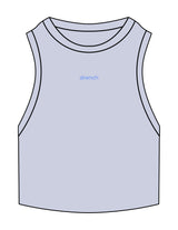 The Ribbed Crop Tank - Powder - Drench - Center Chest - Embroidered - Periwinkle