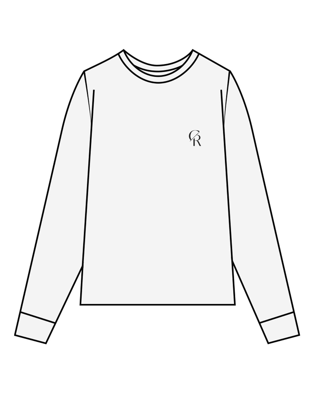 The Mens Long Sleeve - White Heather - Core Reform - Left Chest & Back Stacked - Printed - Black