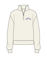 The Womens 1/4 Zip - Off White - Ignite Barre & Fitness - Left Chest Arc Stacked - Embroidered - Blue