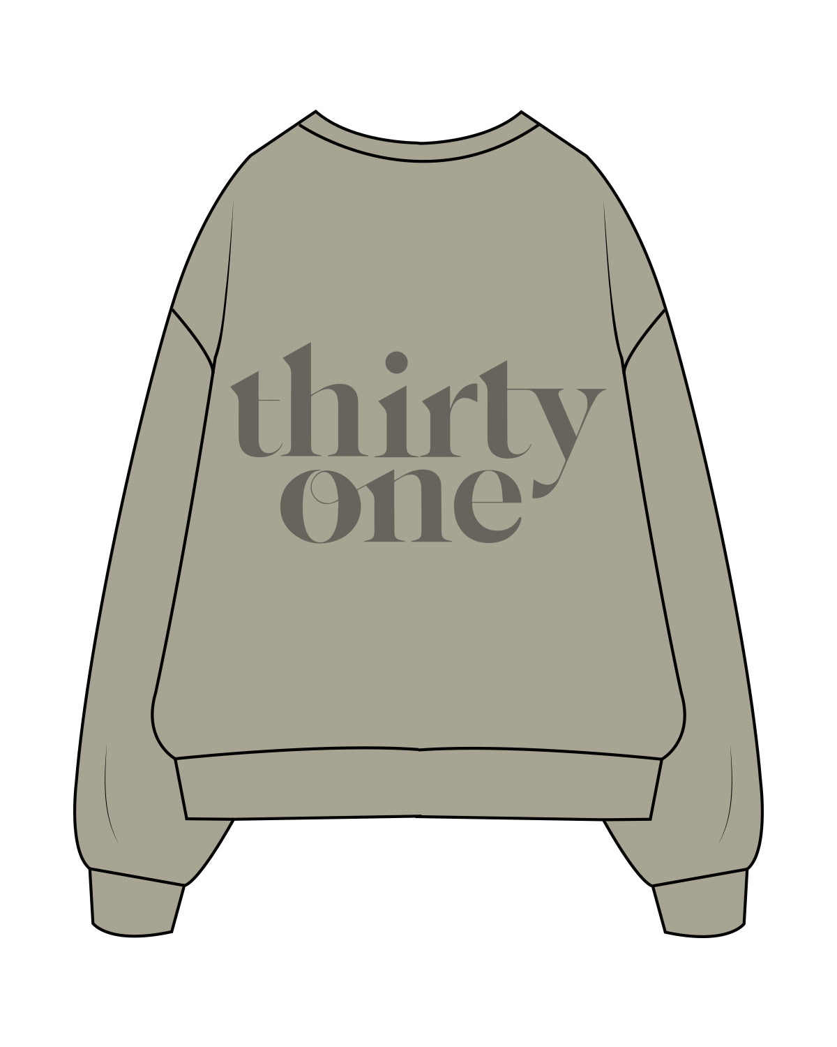 The Womens Heavyweight Crewneck - Eucalyptus - 31Theraphy - Center Chest Stacked - Tone on Tone