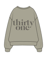 The Womens Heavyweight Crewneck - Eucalyptus - 31Theraphy - Center Chest Stacked - Tone on Tone