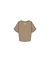 The Crop Tee - Sand - Drench - Center Chest & Neckline - Printed - White