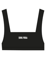 The Box Cut Bra - Black - SOUL YOGA - Center Chest - Printed - White