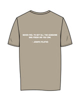 The Womens Tee - Mushroom - Move Studio - Left Chest Stacked & Back Center Stacked - Printed - White