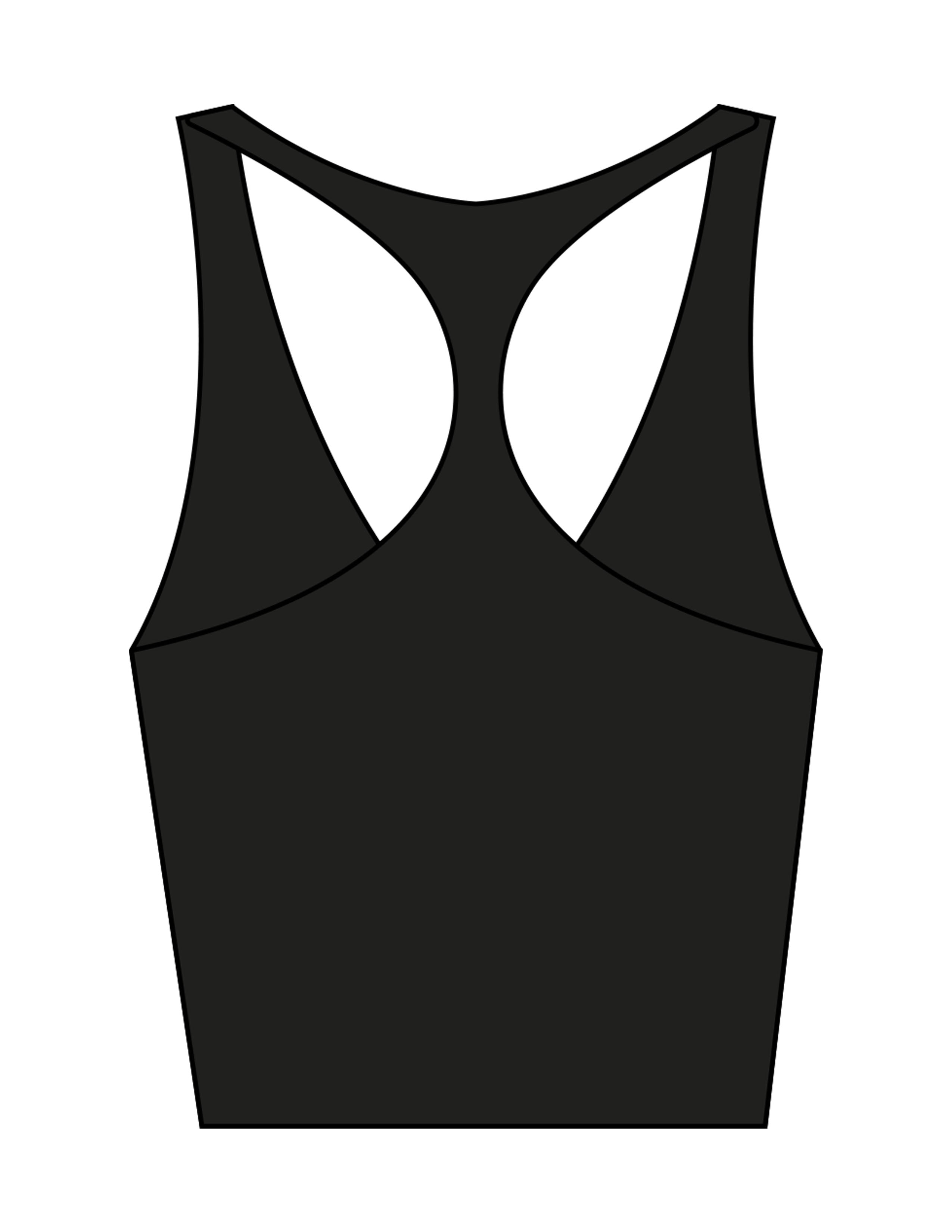 The Racer Tank - Black - Karve - Center Chest Stacked - Printed - White