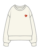 The Womens Heavyweight Crewneck - Off White - M4Lagree - Left Chest Logo & Center Back Stacked - Printed - Full Color