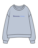 The Womens Crewneck - Powder - LLR - Center Chest & Back Stacked - Printed - Full Color