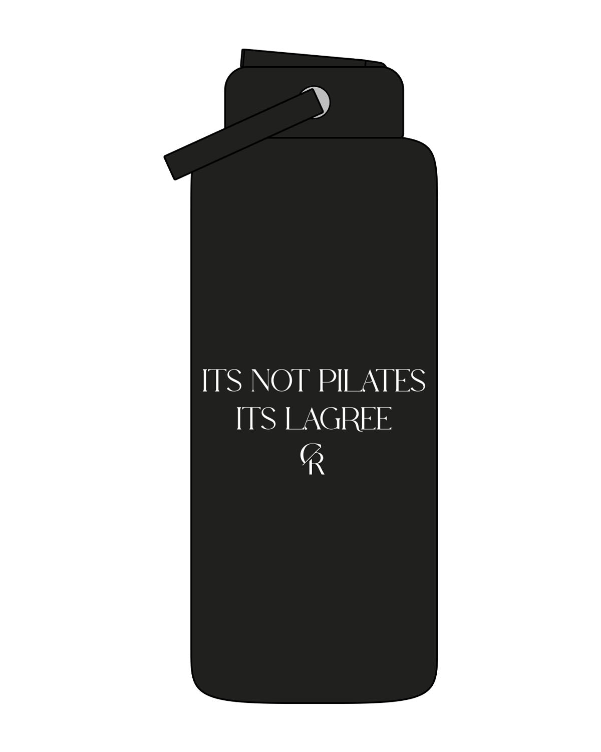 THE WIDE MOUTH WATER BOTTLE - Black - CORE REFORM - Center Body "Not Pilates"- White