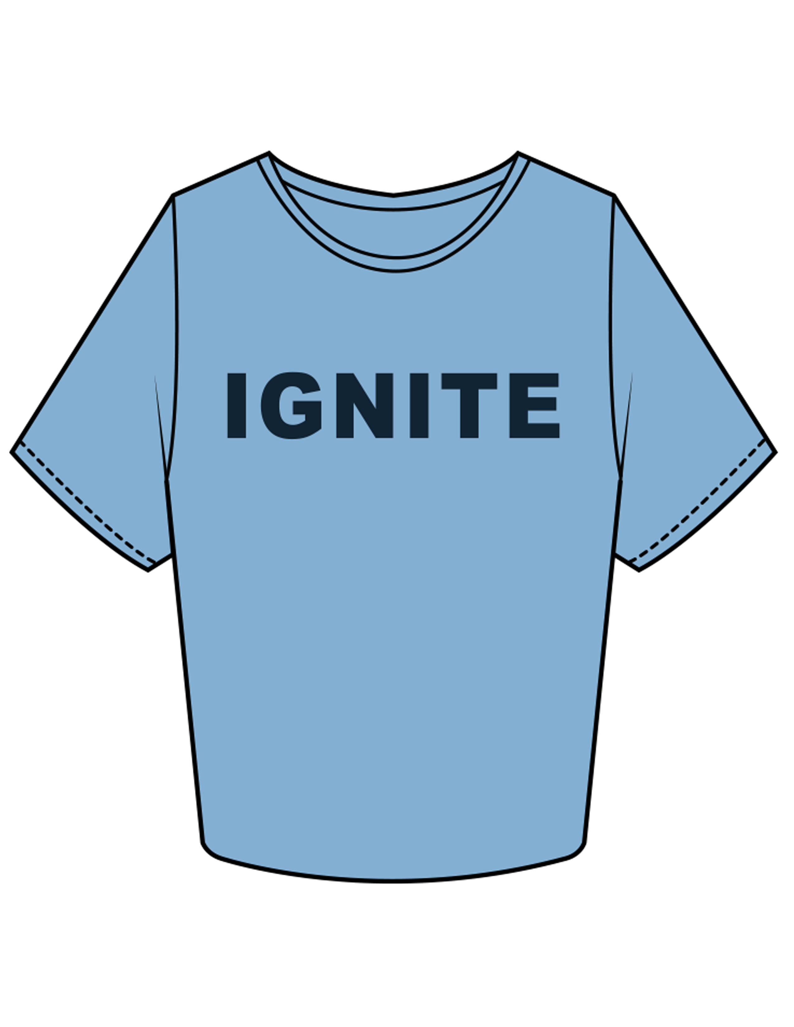 The Crop Tee - Carolina - Ignite Barre & Fitness - Center Chest - Printed - Navy