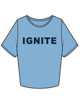 The Crop Tee - Carolina - Ignite Barre & Fitness - Center Chest - Printed - Navy