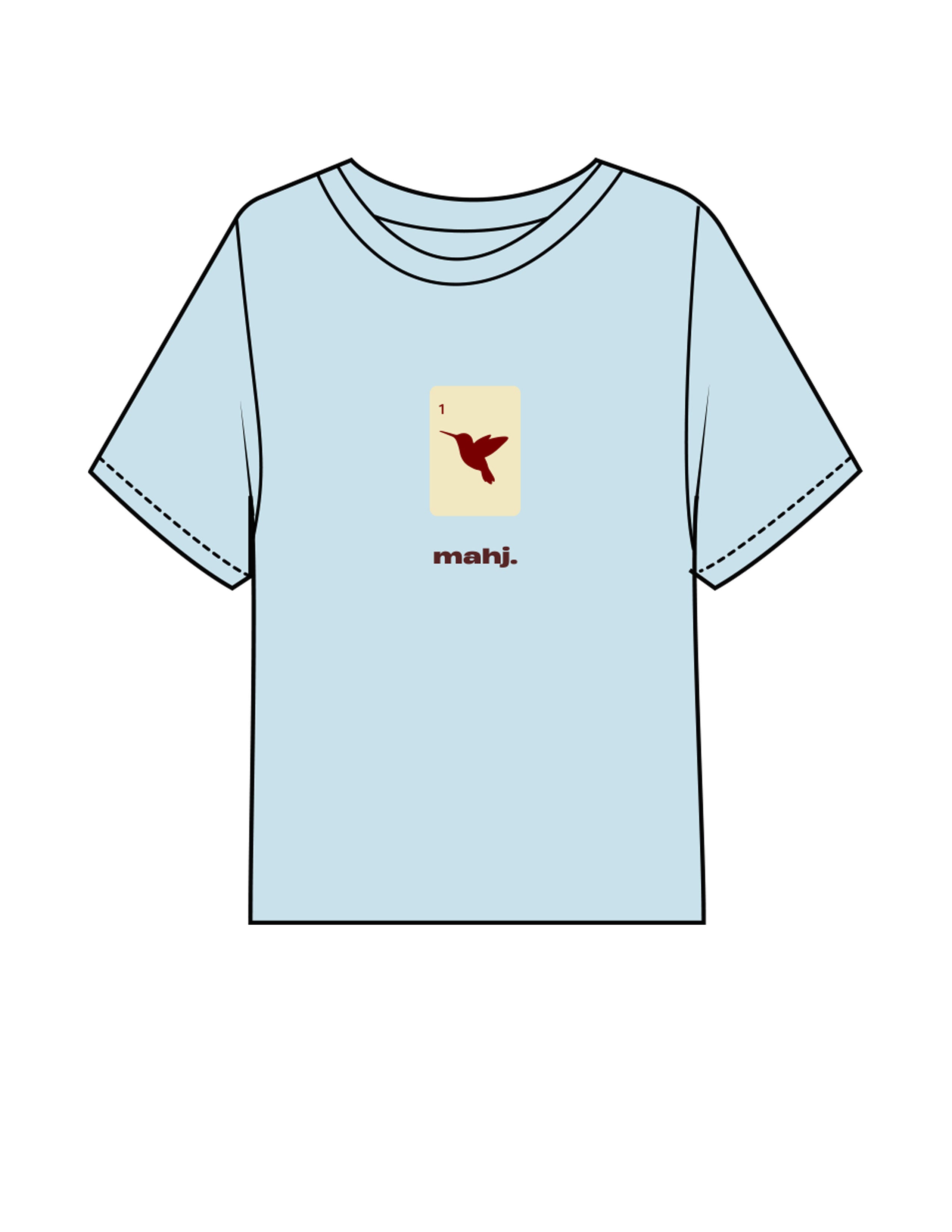 The Midweight Crop Tee - Light Blue - Barnes. The Label - Center Chest - Printed - Full Color