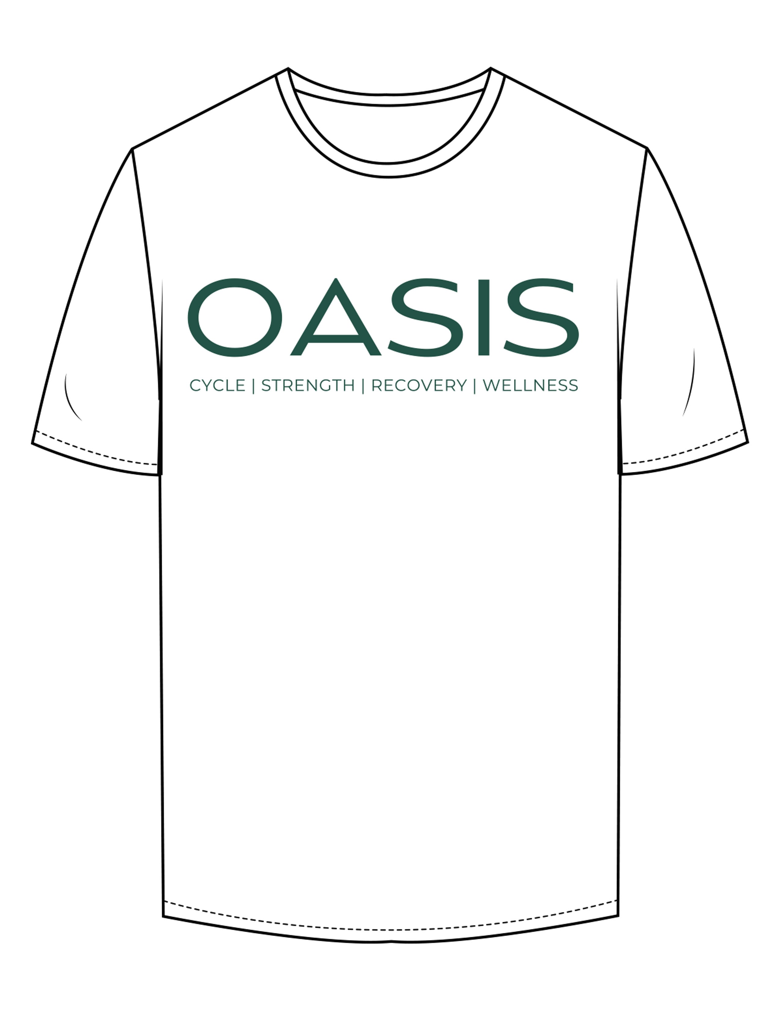The Mens Tee - White - OCWC - Chest Stacked - Printed - Green