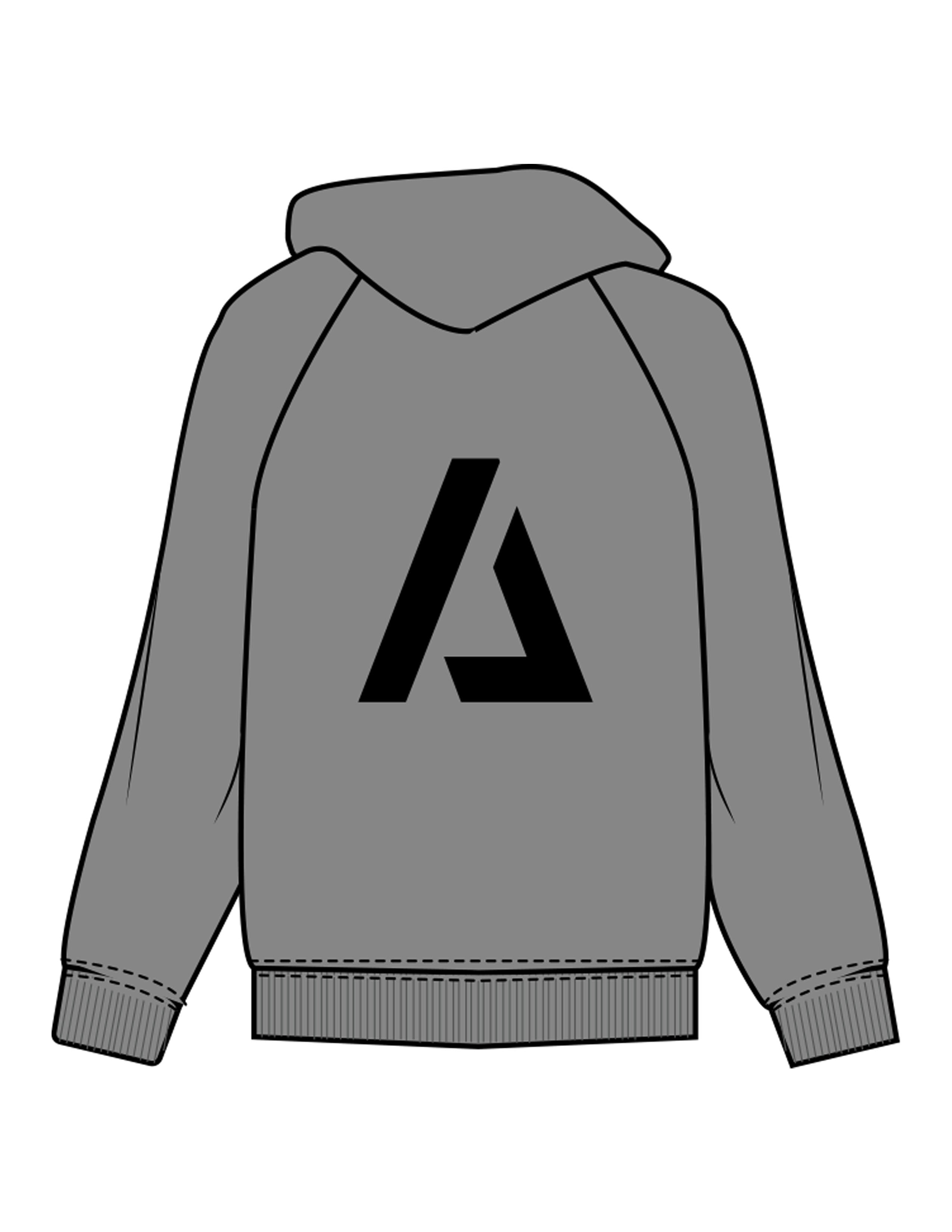 The Womens Hoodie - Shadow - ALTORA - Center Chest & Back Icon - Printed - Black