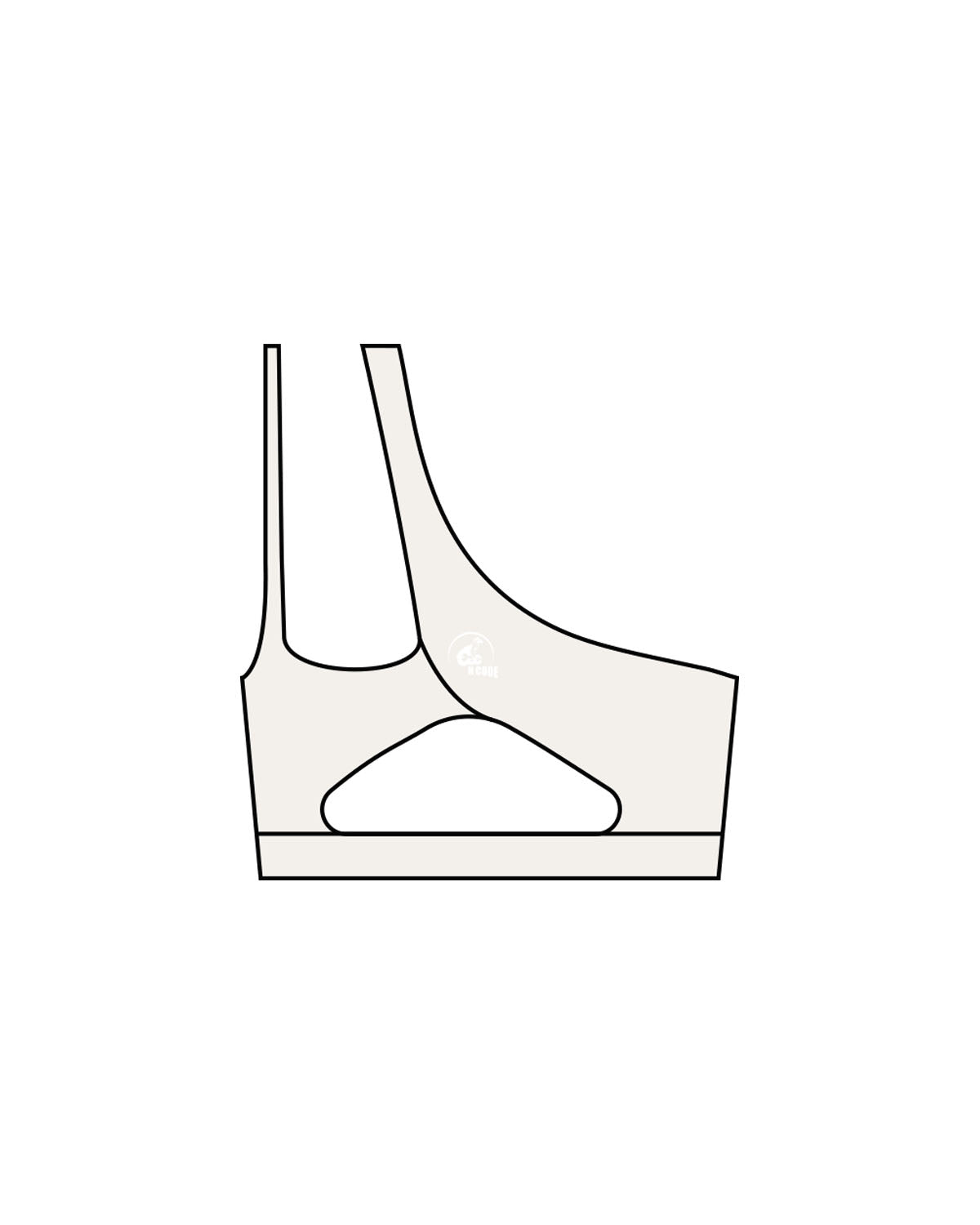 The One Shoulder Bra - Beige - Coach Code - Back Strap - Icon - Printed - White
