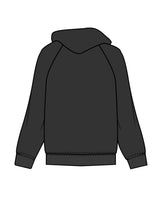The Mens Hoodie - Washed Black - HiLo - Center Chest - Printed - Aqua