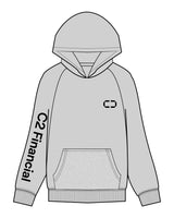 The Mens Hoodie - Heather - C2 Financial - Left Chest & Right Sleeve - Printed - Black