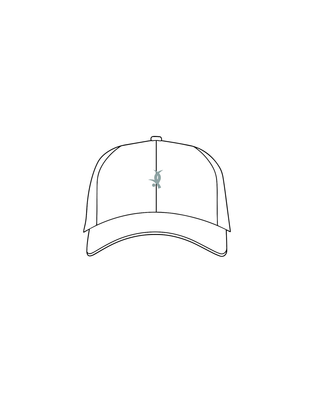 The Dad Hat - White - White House - Center Crown & Back Center - Embroidered - Teal