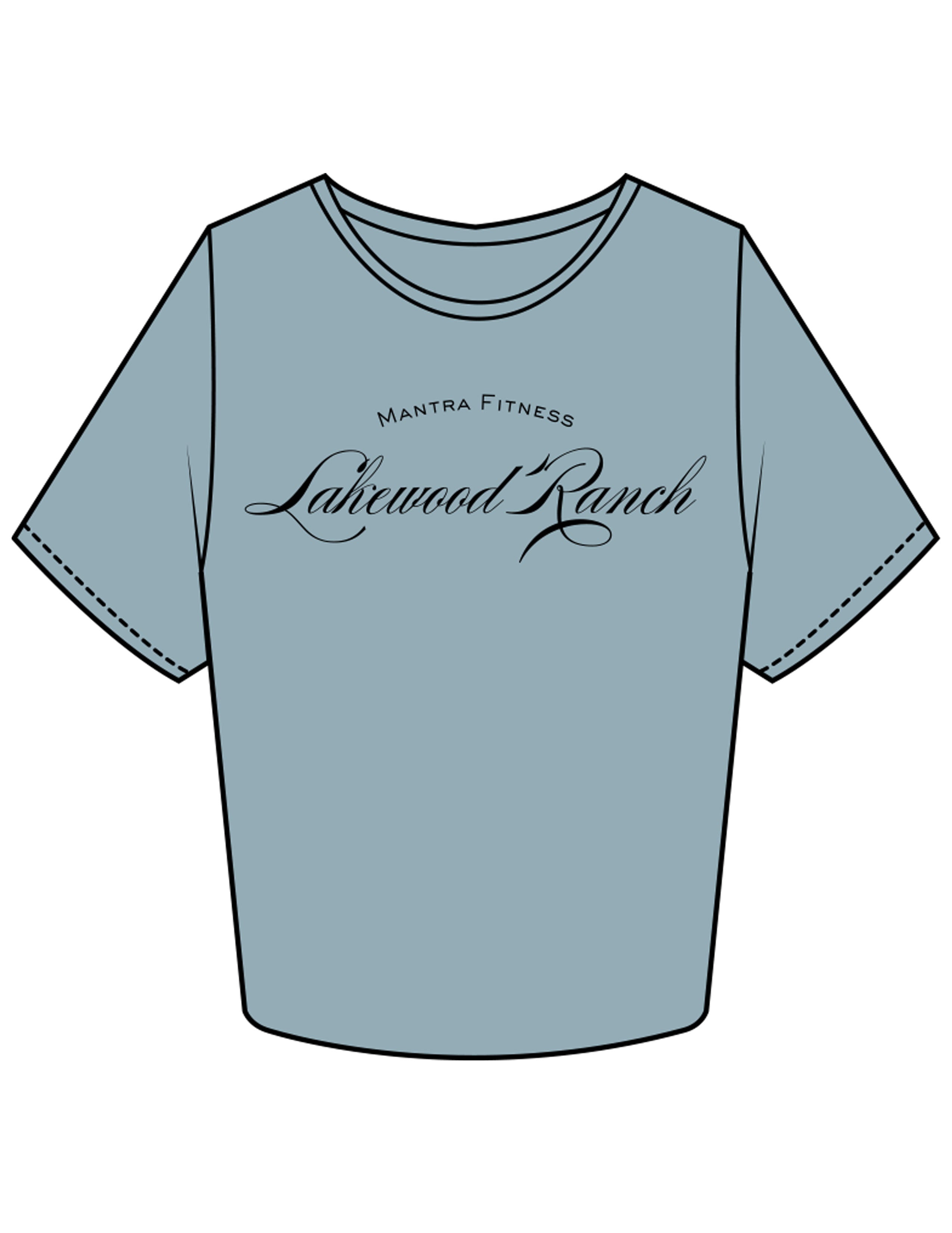 The Crop Tee - Mineral - Mantra - Chest Stacked "LAKEWOOD RANCH" - Printed - Black