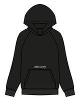 The Mens Hoodie - Black - Onyx & Ivory - Upper Pocket & Back Oval - Printed - Full Color