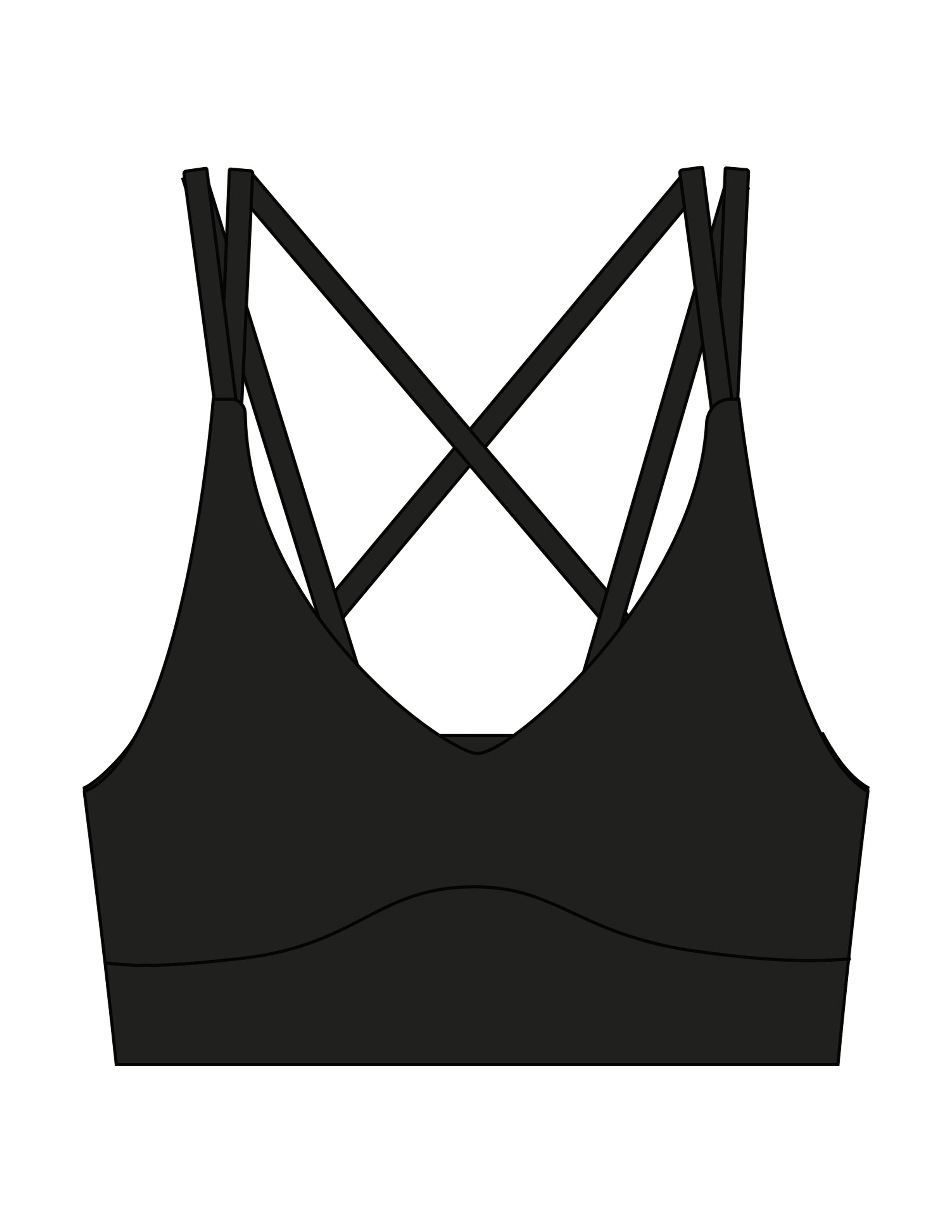 The Strappy Bra - Black - Movement Pilates Buffalo - Center Back - Printed - White