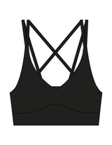 The Strappy Bra - Black - Movement Pilates Buffalo - Center Back - Printed - White