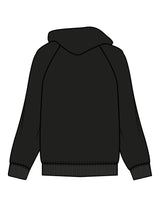 The Womens Hoodie - Black - The Stu - Center Chest - Printed - Tone on Tone