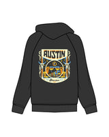 The Mens Hoodie - Washed Black - Blenders - Left Chest & Back "Austin" - Printed - Full Color