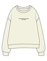 The Womens Crewneck - Butter - Ritual Body - Center Chest - EST 2020 - Printed - Brown