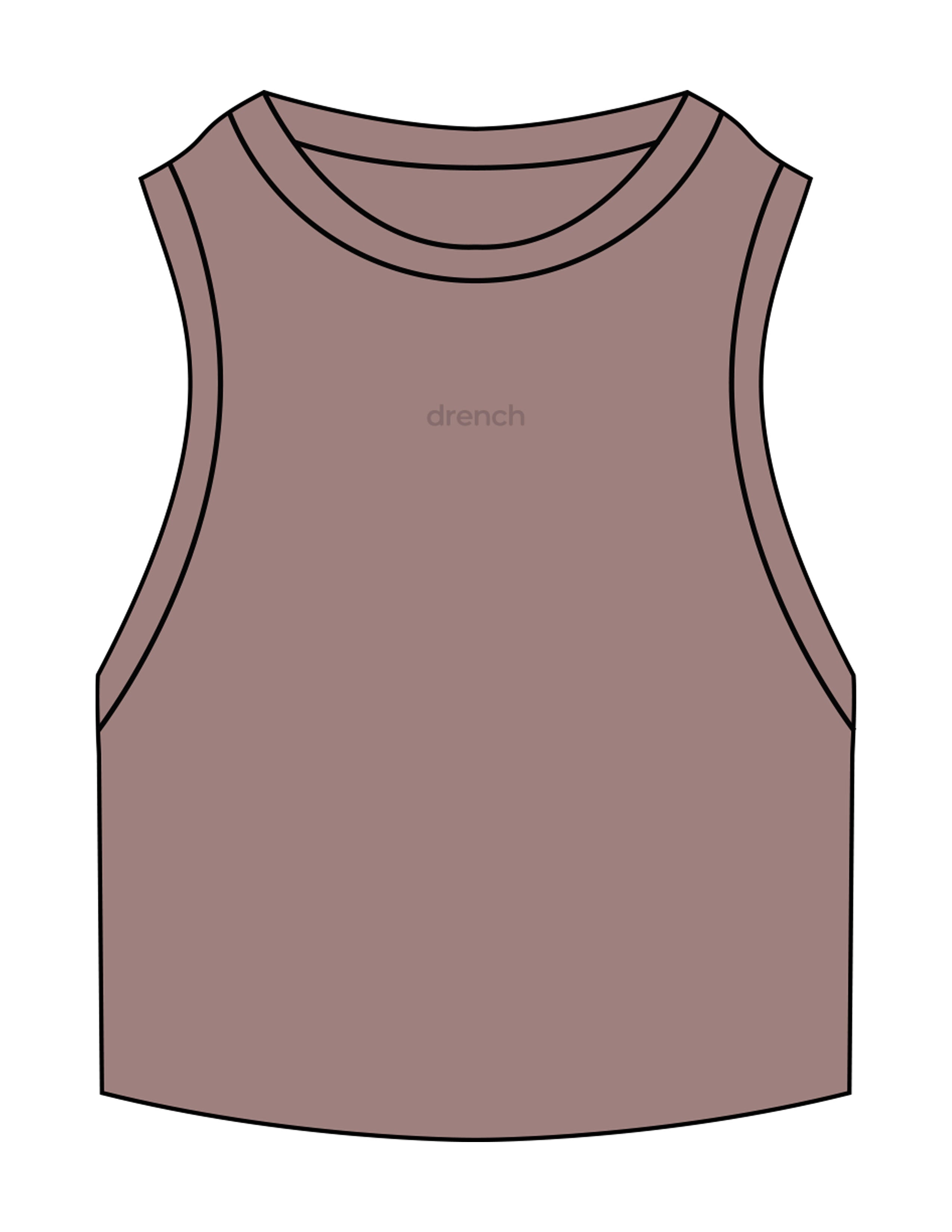 The Ribbed Crop Tank - Clay - Drench - Center Chest - Embroidered - Tone on Tone