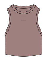 The Ribbed Crop Tank - Clay - Drench - Center Chest - Embroidered - Tone on Tone