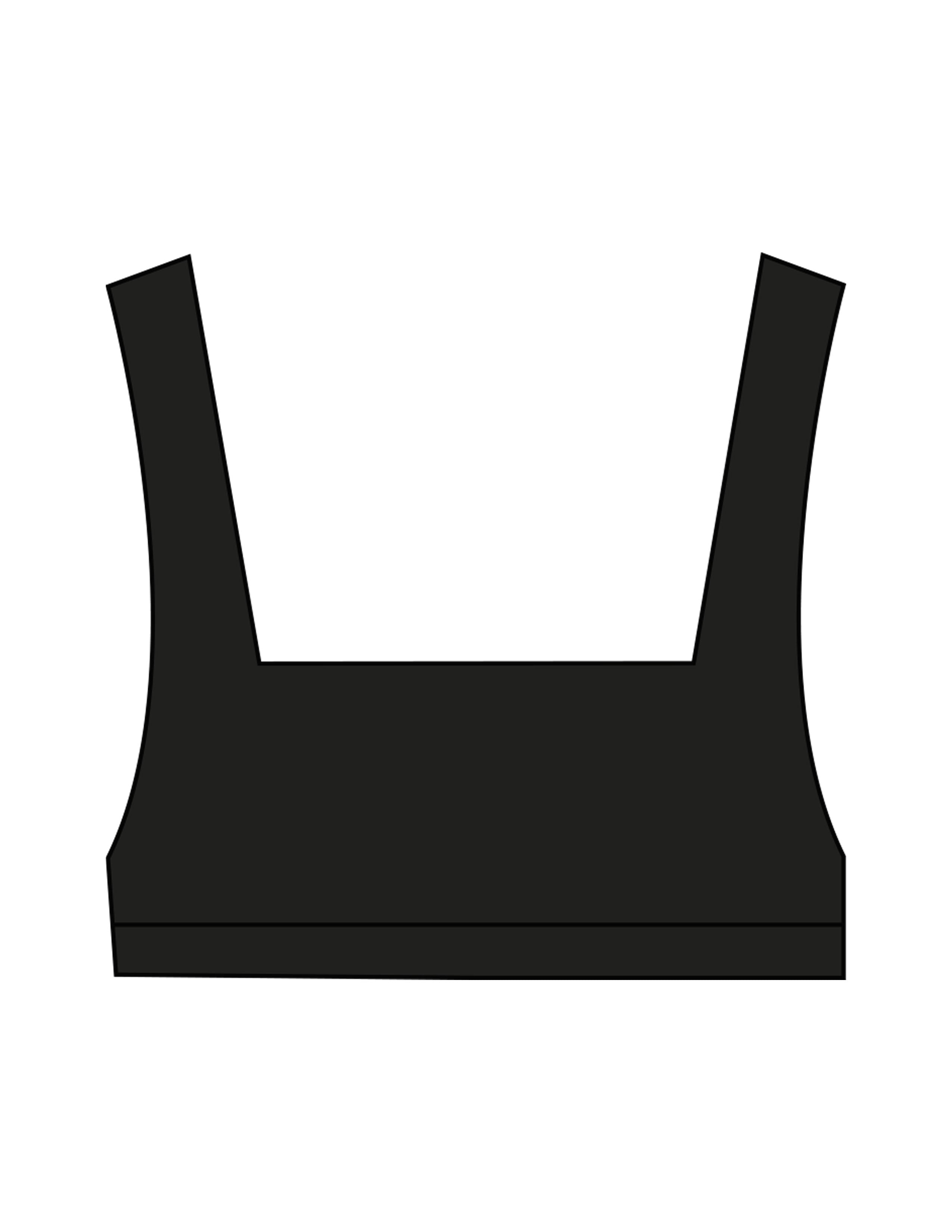 The Box Cut Bra - Black - BlueCarrot - Center Back - Printed - White