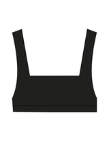 The Box Cut Bra - Black - BlueCarrot - Center Back - Printed - White