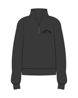 The Womens 1/4 Zip - Washed Black - Ignite Barre & Fitness - Left Chest Arc Stacked - Embroidered - Black