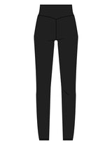 The Basic Legging - Black - Movement Pilates Buffalo - Left Leg - Printed - White